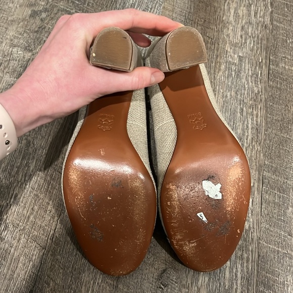 Tory Burch Snake Print and Canvas Block Heel - Picture 7 of 7